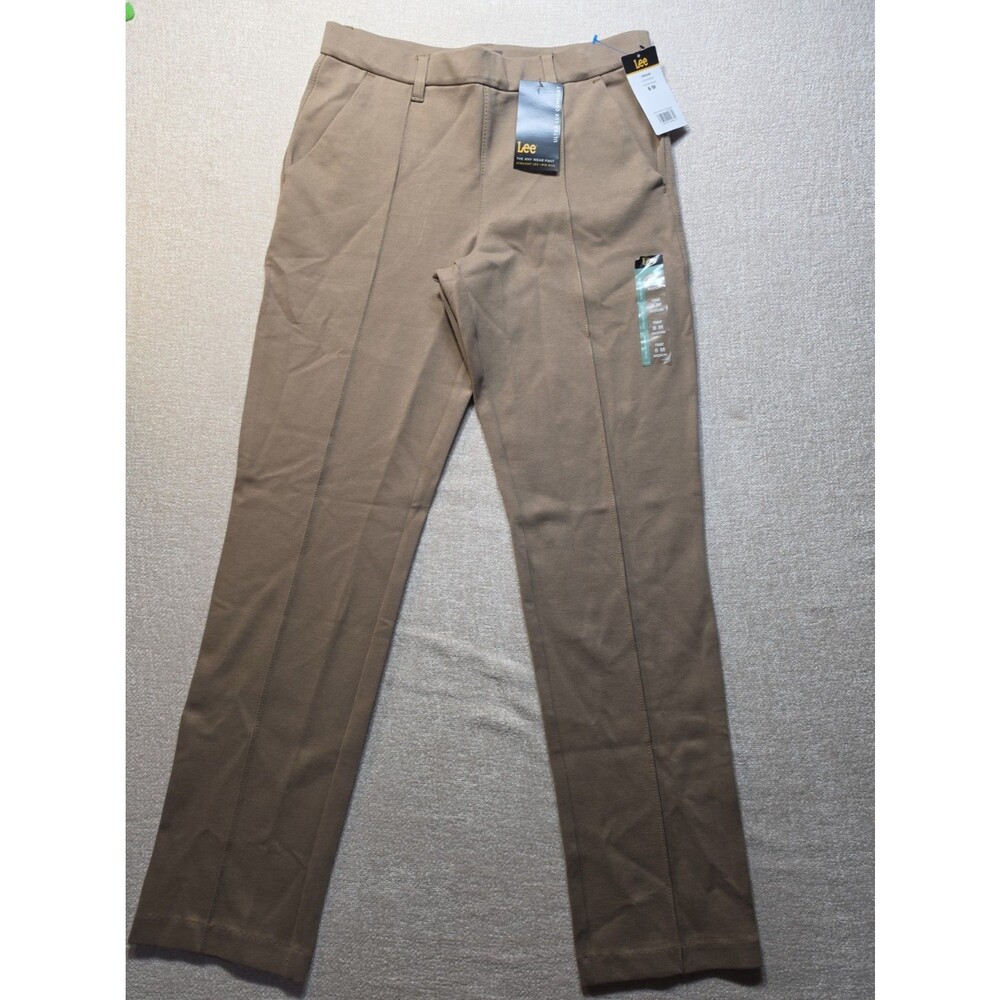 NWT Lee Ultra Lux Mid Rise Straight Leg Pant Women’s Beige Tan Comfort Waist Sz8